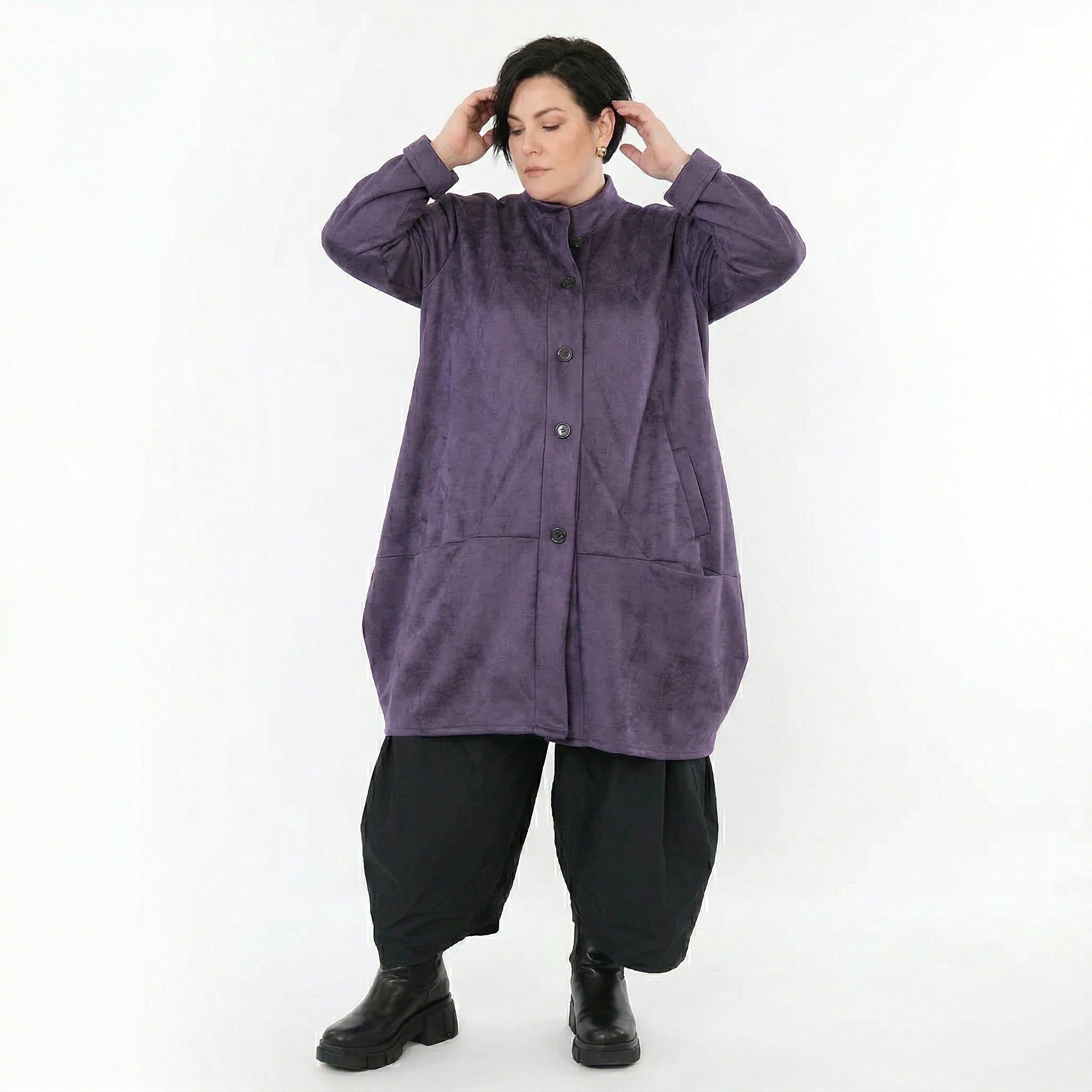 Ballonjacke von AKH Fashion aus Polyester, 1520.07094, Violett, Ausgefallen, Zeitlos