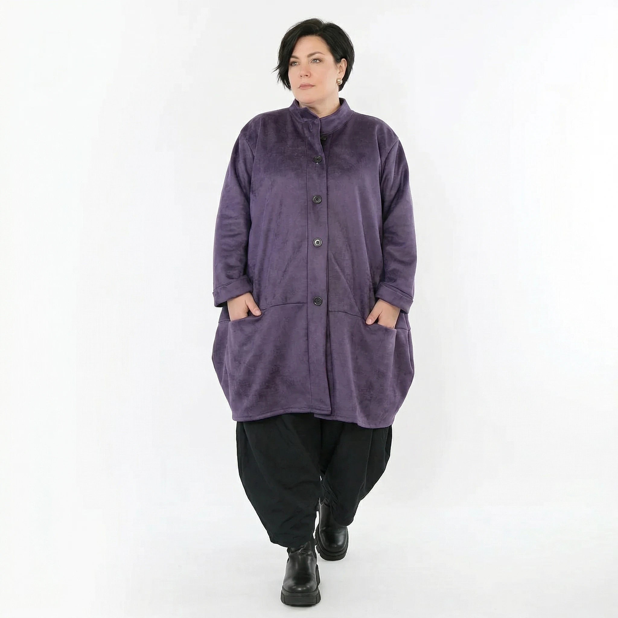 Ballonjacke von AKH Fashion aus Polyester, 1520.07094, Violett, Ausgefallen, Zeitlos