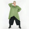 AKH Fashion Jacke in Vokuhila-Form, aus Polyester, 1520.07119, Grün, Ausgefallen, Zeitlos