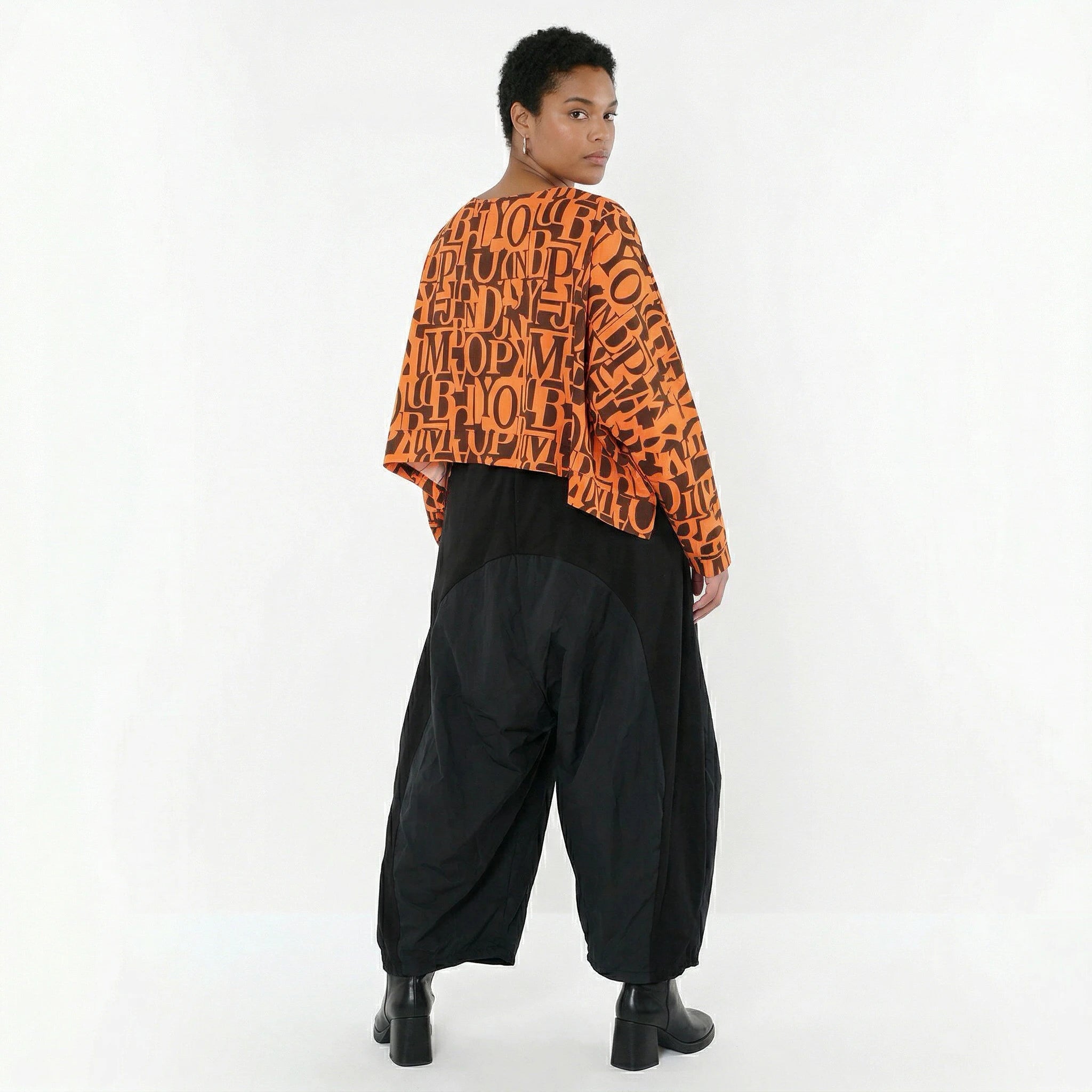 AKH Fashion Überwurf in kastiger Form, aus Viskose, 1507011, Orange/Braun, Buchstaben
