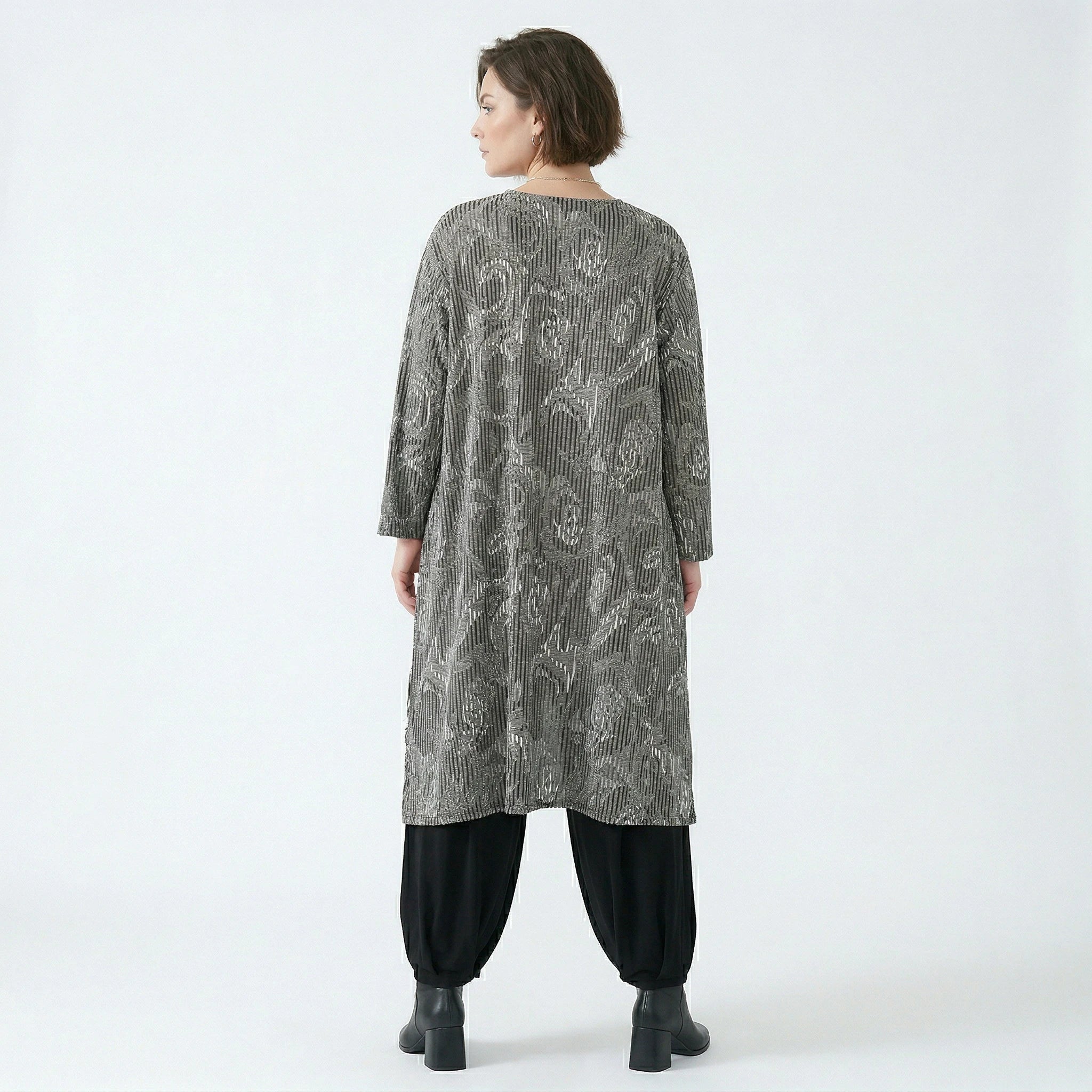 A-Form Shirt von AKH Fashion aus Materialmix, 1504656, Grau/Schwarz/Weiß, Vichy-Streifen