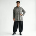 AKH Fashion Shirt in Glocken-Form, aus Materialmix, 1526.1892R, Grau/Schwarz/Weiß, Schick