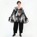 A-Form Bigshirt von AKH Fashion aus Viskose, 1530.00593, Schwarz/Grau/Weiß, Pinselstrich