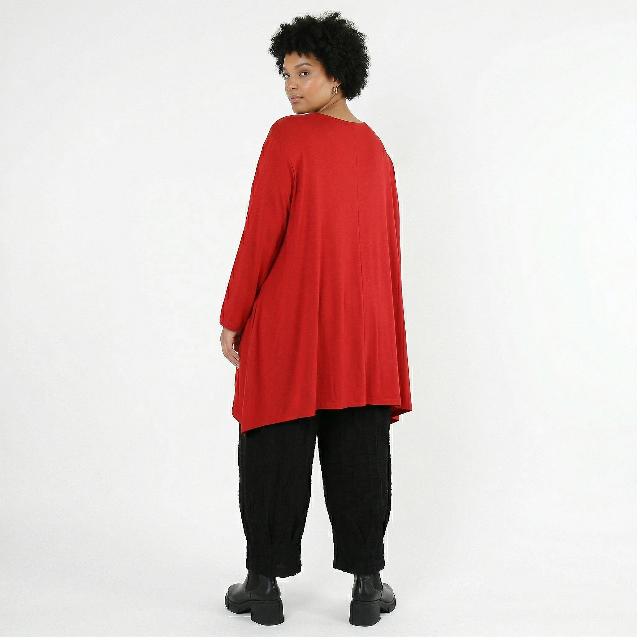 A-Form Bigshirt von AKH Fashion aus Viskose, 1531.01019, Dunkelrot, Ausgefallen, Zeitlos