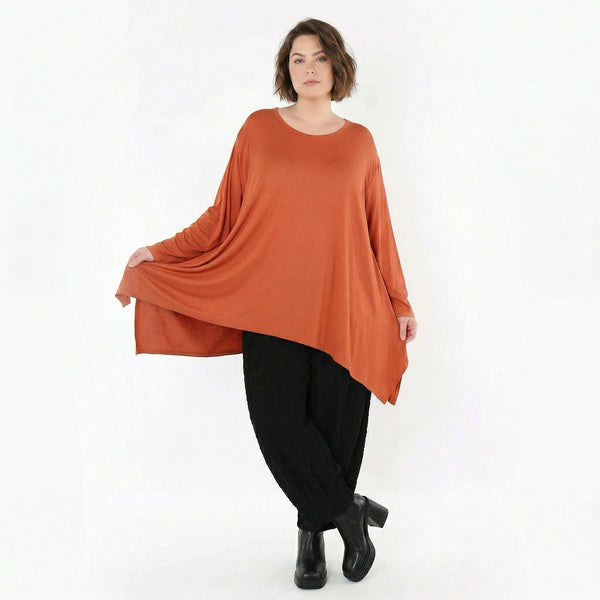 A-Form Bigshirt von AKH Fashion aus Viskose, 1531.01019, Rost, Ausgefallen, Zeitlos, Schick