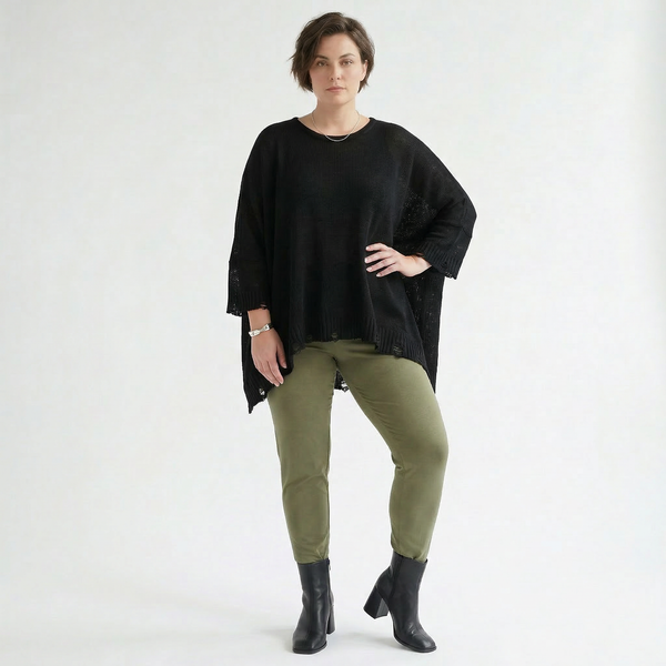 AKH Fashion Leggings in gerader Form, aus Viskose, 1531.0P100, Olive, Ausgefallen, Zeitlos