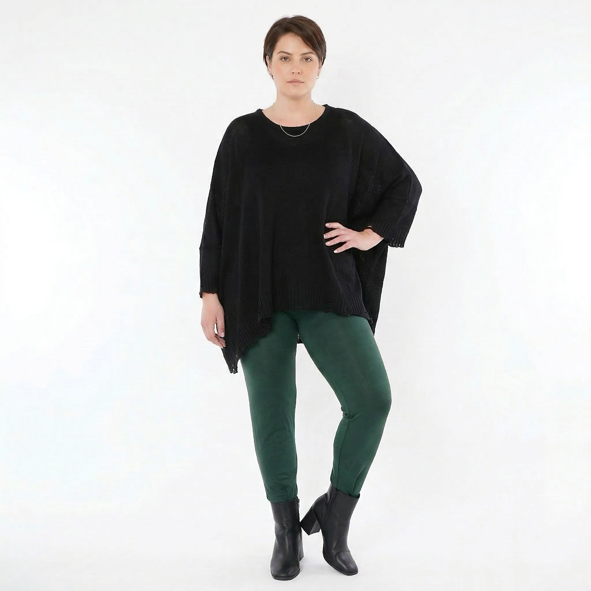 AKH Fashion Leggings in gerader Form, aus Viskose, 1531.0P100, Tannengrün, Ausgefallen