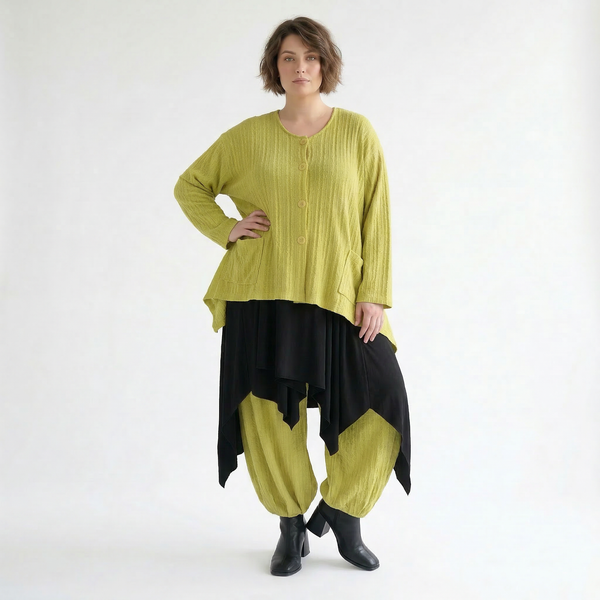 A-Form Jacke von AKH Fashion aus Materialmix, 1532.00118, Lime, Wellen, Ausgefallen