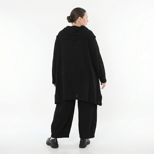 Ballonhose von AKH Fashion aus Materialmix, 1532.05920, Schwarz, Wellen, Ausgefallen