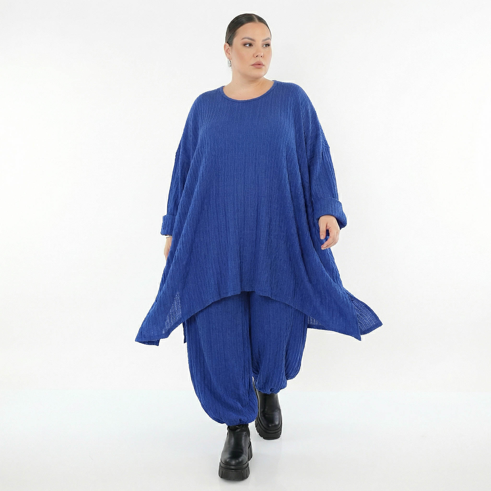 Ballonhose von AKH Fashion aus Materialmix, 1532.05920, Royalblau, Wellen, Ausgefallen