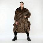  Ballonmantel von AKH Fashion aus Polyester, 1533.06671, Cognac/Schwarz, Zebra, Schick