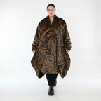  Ballonmantel von AKH Fashion aus Polyester, 1533.06671, Cognac/Schwarz, Zebra, Schick