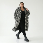  Ballonjacke von AKH Fashion aus Polyester, 1534.06889, Schwarz/Weiß, Zebra, Ausgefallen