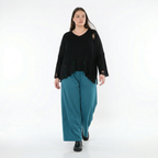  Marlene Hose von AKH Fashion aus Materialmix, 1536.00122, Petrol, Ausgefallen, Zeitlos