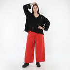  Marlene Hose von AKH Fashion aus Materialmix, 1536.00122, Rot, Ausgefallen, Zeitlos