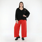  Marlene Hose von AKH Fashion aus Materialmix, 1536.00122, Rot, Ausgefallen, Zeitlos
