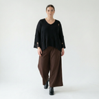  AKH Fashion Hose in gerader Form, aus Materialmix, 1536.00225, Braun, Ausgefallen, Zeitlos