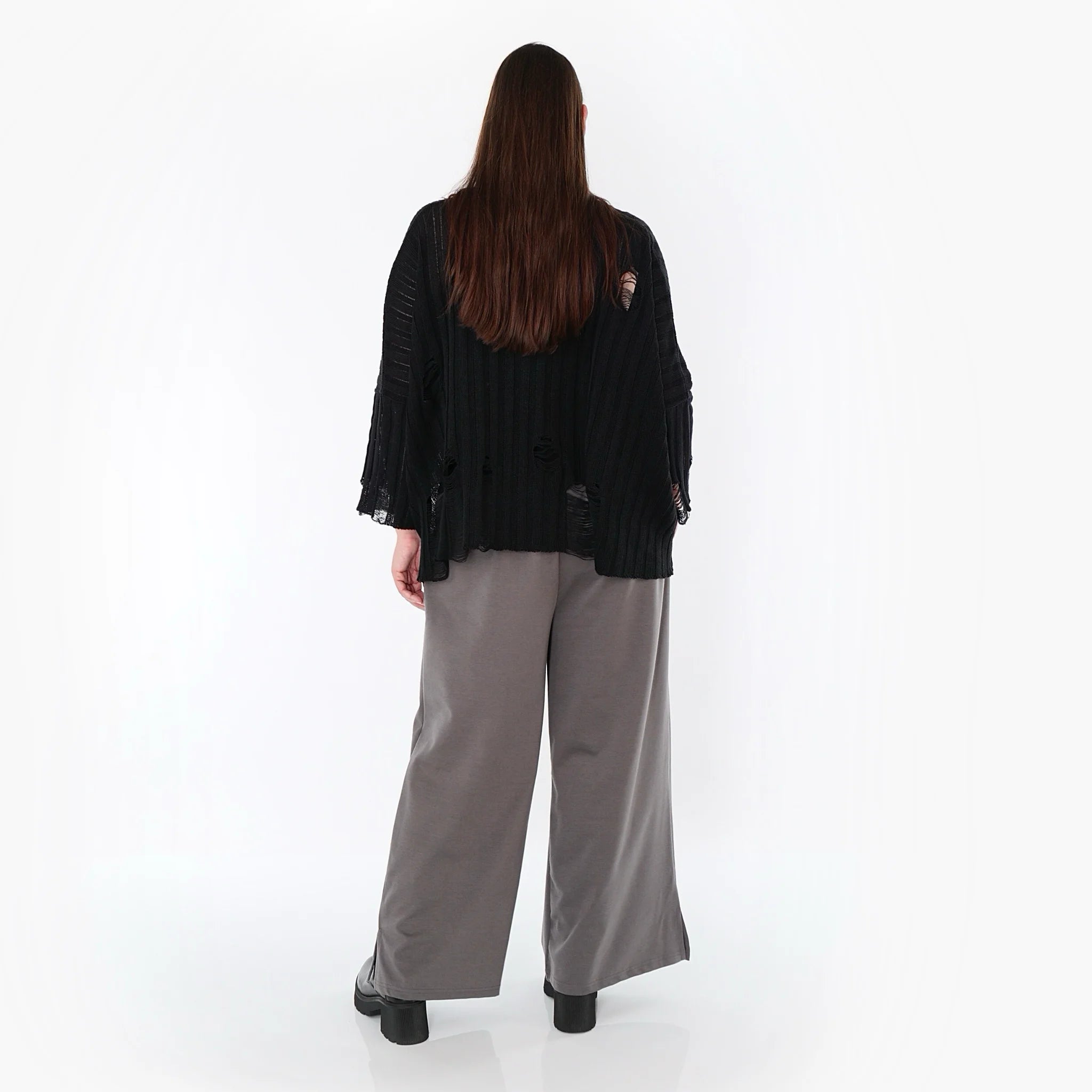  AKH Fashion Hose in gerader Form, aus Materialmix, 1536.00225, Grau, Ausgefallen, Zeitlos