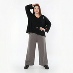 AKH Fashion Hose in gerader Form, aus Materialmix, 1536.00225, Grau, Ausgefallen, Zeitlos