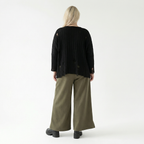  AKH Fashion Hose in gerader Form, aus Materialmix, 1536.00225, Olive, Ausgefallen, Zeitlos
