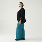  AKH Fashion Hose in gerader Form, aus Materialmix, 1536.00225, Petrol, Ausgefallen, Schick