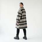  AKH Fashion Mantel in gerader Form, aus Materialmix, 1538.06656, Ecru/Schwarz, Raute
