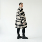  AKH Fashion Mantel in gerader Form, aus Materialmix, 1538.06656, Ecru/Schwarz, Raute