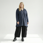  A-Form Jacke von AKH Fashion aus Baumwolle, 1539.02030, Azurblau, Punkte, Ausgefallen