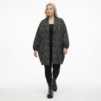  AKH Fashion Jacke in kastiger Form, aus Materialmix, 1541.06517, Grau/Schwarz, Reptil