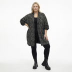  AKH Fashion Jacke in kastiger Form, aus Materialmix, 1541.06517, Grau/Schwarz, Reptil