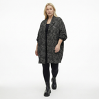  AKH Fashion Jacke in kastiger Form, aus Materialmix, 1541.06517, Grau/Schwarz, Reptil