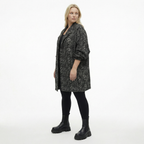  AKH Fashion Jacke in kastiger Form, aus Materialmix, 1541.06517, Grau/Schwarz, Reptil