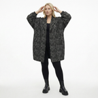  AKH Fashion Jacke in kastiger Form, aus Materialmix, 1541.06517, Grau/Schwarz, Reptil