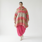  A-Form Jacke von AKH Fashion aus Polyester, 1543.05458, Sand/Fuchsia, TwoTone, Schick