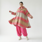  A-Form Jacke von AKH Fashion aus Polyester, 1543.05458, Sand/Fuchsia, TwoTone, Schick