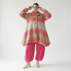  A-Form Jacke von AKH Fashion aus Polyester, 1543.05458, Sand/Fuchsia, TwoTone, Schick