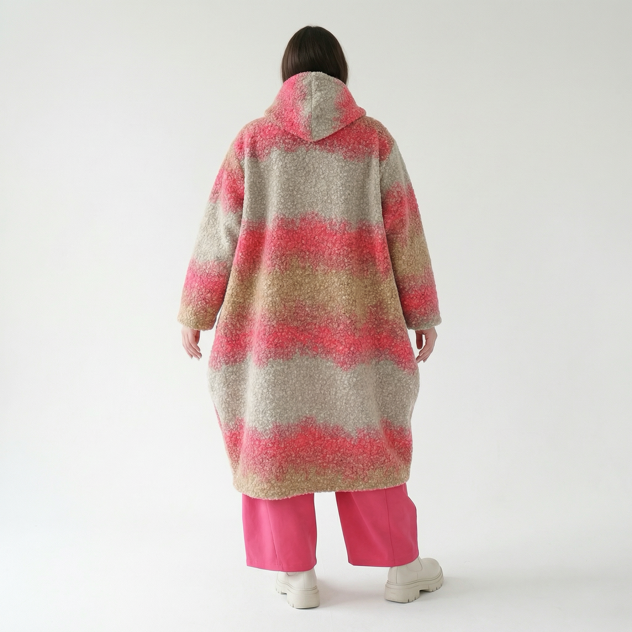  Ballonmantel von AKH Fashion aus Polyester, 1543.07152, Sand/Fuchsia, TwoTone, Schick