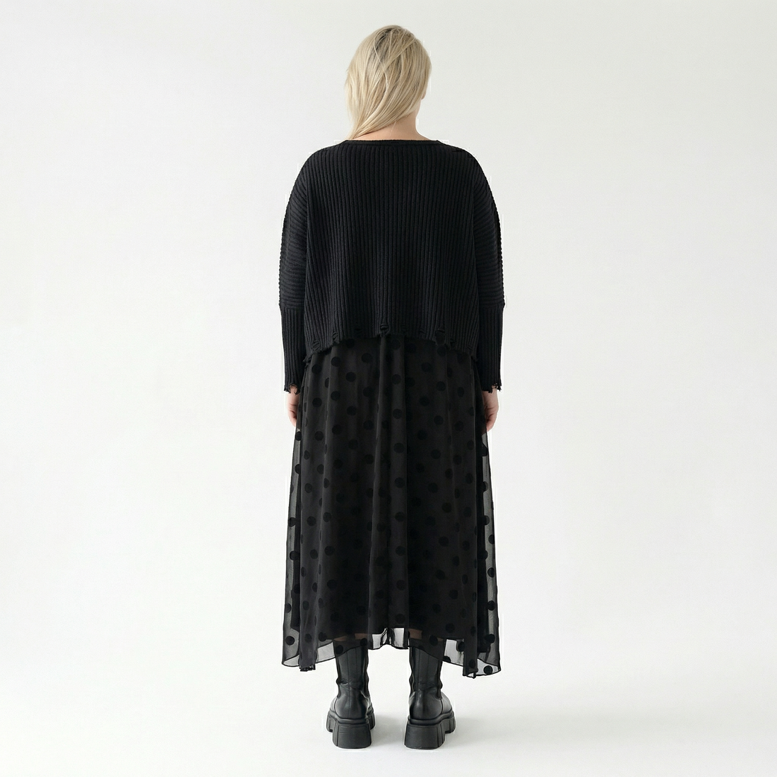 A-Form Tunika von AKH Fashion aus Polyester, 1544.05927, Schwarz, Punkte, Ausgefallen