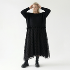 A-Form Tunika von AKH Fashion aus Polyester, 1544.05927, Schwarz, Punkte, Ausgefallen