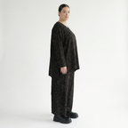  A-Form Bigshirt von AKH Fashion aus Viskose, 1545.00593, Schwarz/Braun, Kringel, Ausgefallen