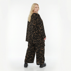 A-Form Bigshirt von AKH Fashion aus Viskose, 1545.00593, Schwarz/Orange, Kringel, Schick