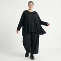  Ballonhose von AKH Fashion aus Viskose, 1545.07125, Schwarz/Blau, Kringel, Ausgefallen