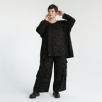  Ballonhose von AKH Fashion aus Viskose, 1545.07125, Schwarz/Braun, Kringel, Ausgefallen