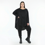 A-Form Bigshirt von AKH Fashion aus Viskose, 1545.07138, Schwarz/Blau, Kringel, Ausgefallen