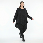 A-Form Bigshirt von AKH Fashion aus Viskose, 1545.07138, Schwarz/Blau, Kringel, Ausgefallen