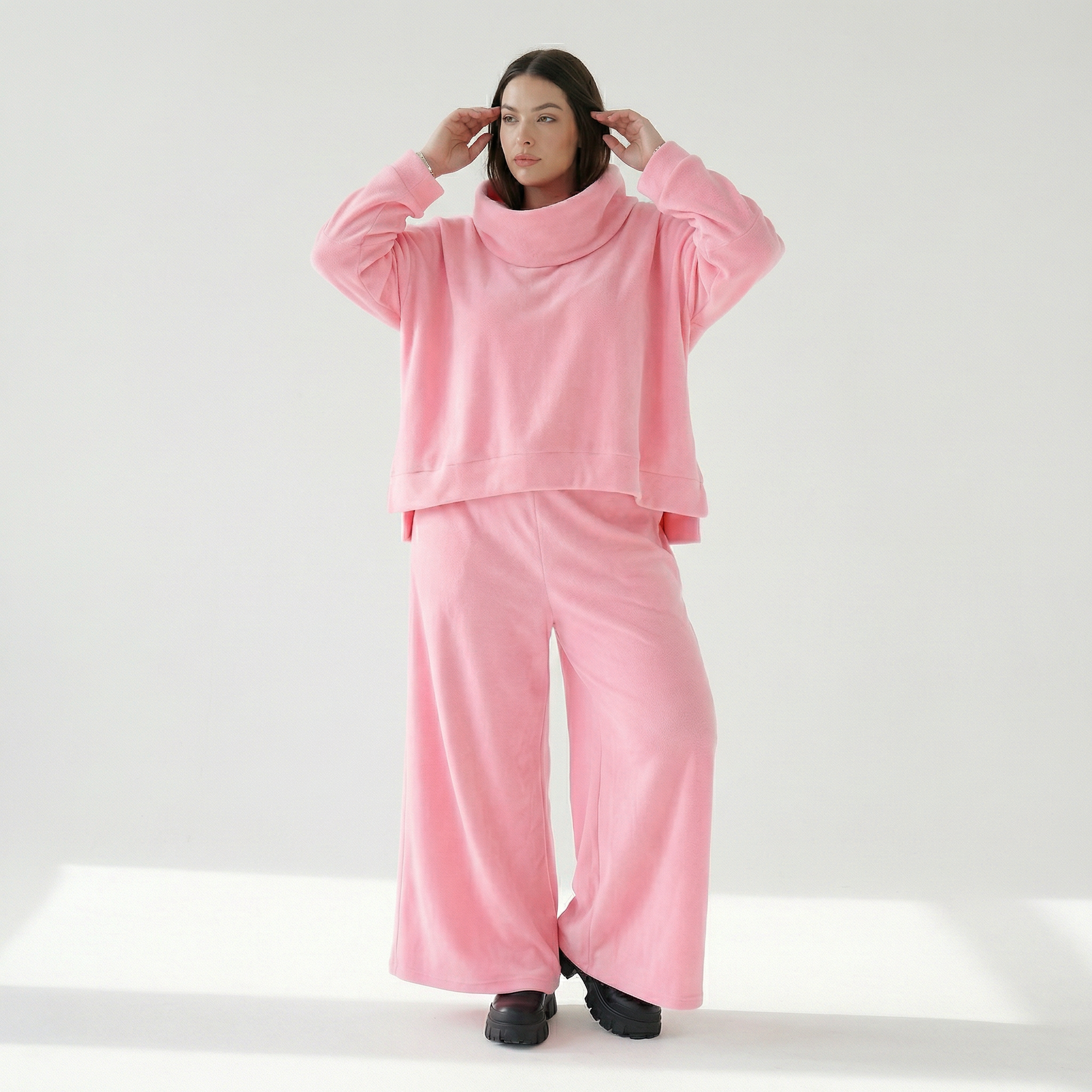  Palazzo Hose von AKH Fashion aus Baumwolle, 1547.06937, Pink, Ausgefallen, Zeitlos, Schick