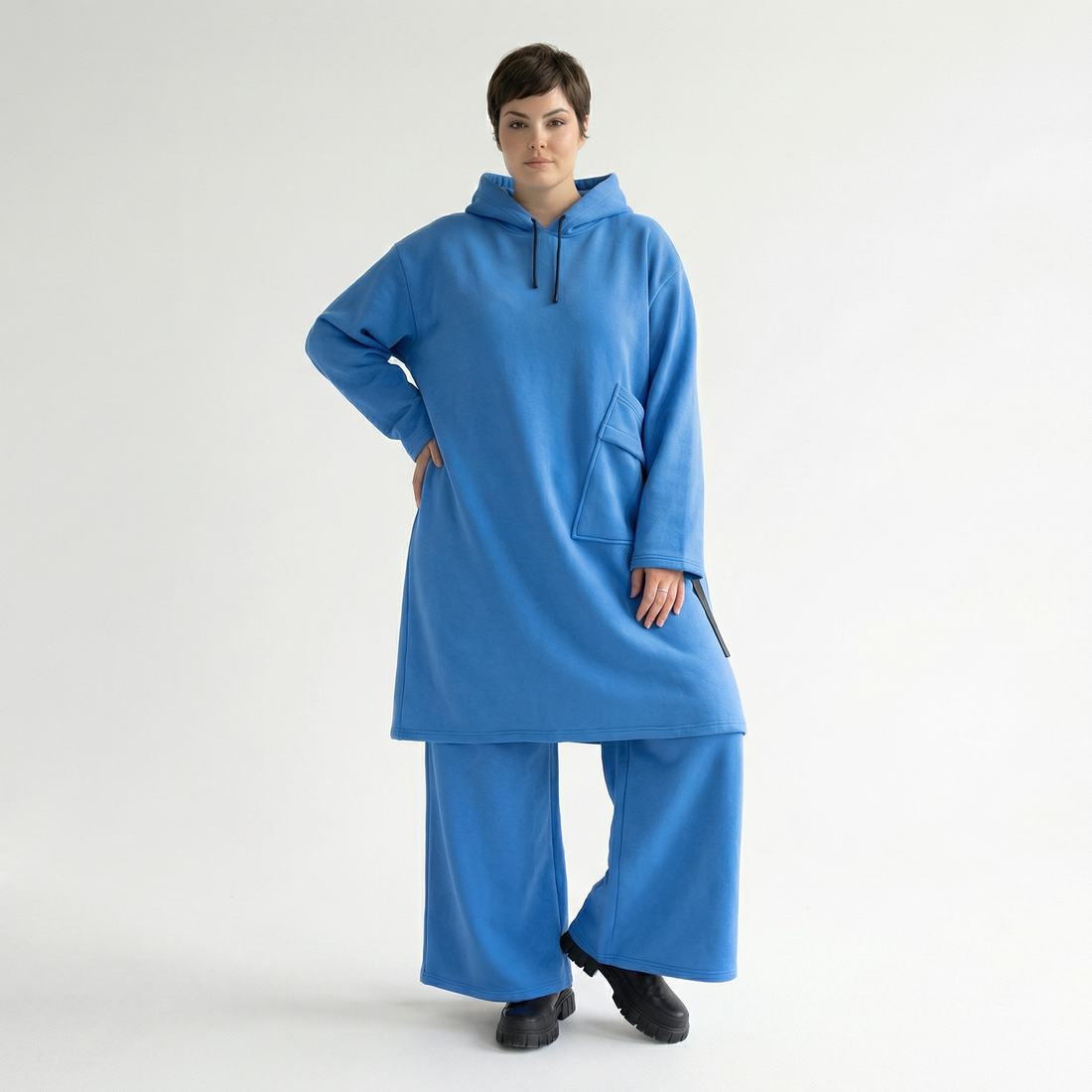  A-Form Kleid von AKH Fashion aus Baumwolle, 1547.06989, Blau, Ausgefallen, Zeitlos, Schick