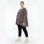  A-Form Bigshirt von AKH Fashion aus Materialmix, 1548.00593, Violett/Multi, Abstrakt, Schick