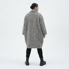  Ballonmantel von AKH Fashion aus Materialmix, 1554.07164, Grau/Blau, Kariert, Ausgefallen