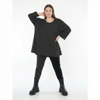  AKH Fashion Shirt in Glocken-Form, aus Viskose, 1557.01892, Schwarz/Weiß, Punkte, Schick